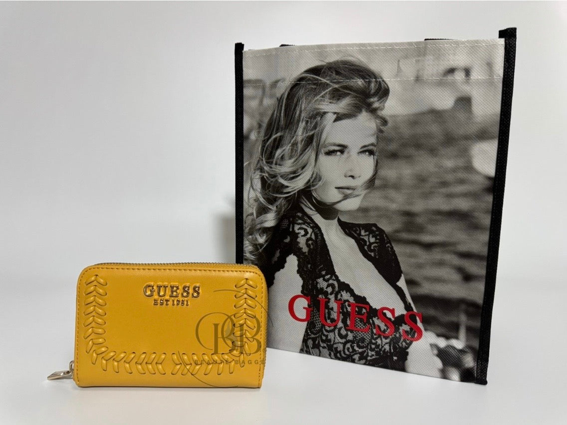 GUESS TATUM SLG SMALL ZIP-AROUND WALLET (MARIGOLD)