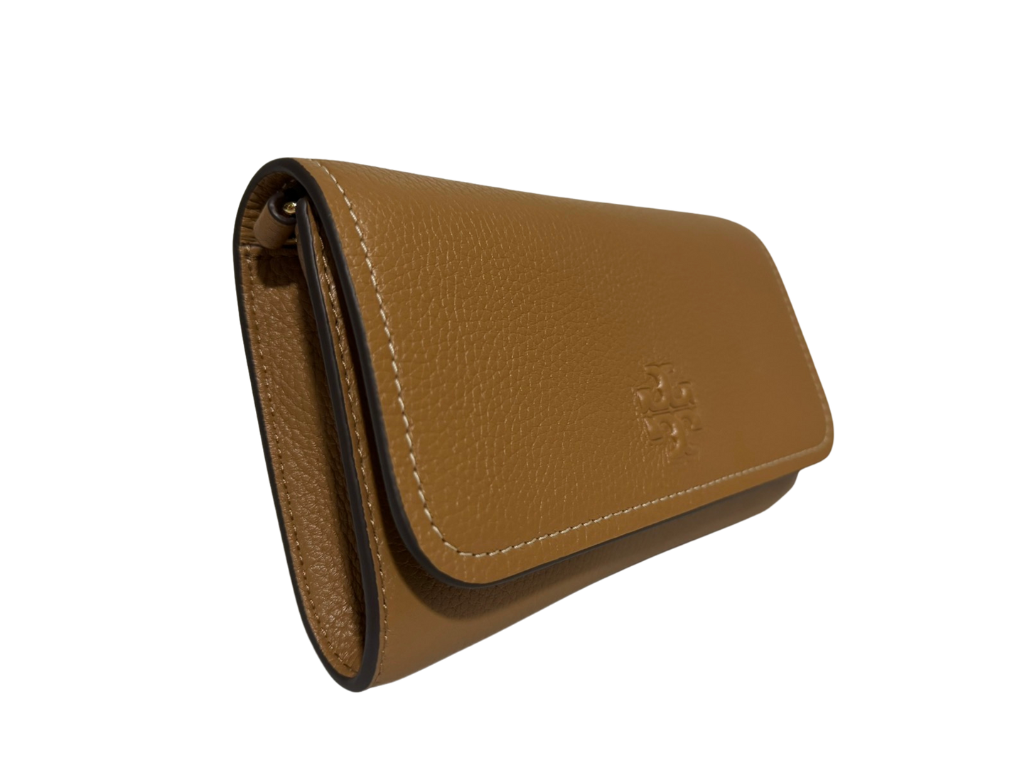 Tory Burch Thea Pebbled Leather Crossbody Bag with Flat Wallet (Tiramisu)