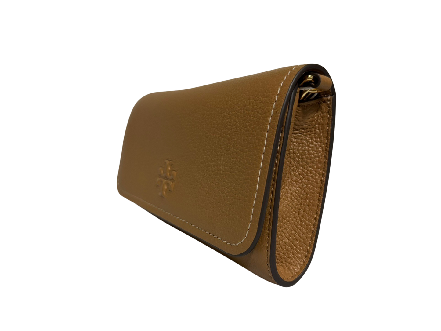 Tory Burch Thea Pebbled Leather Crossbody Bag with Flat Wallet (Tiramisu)