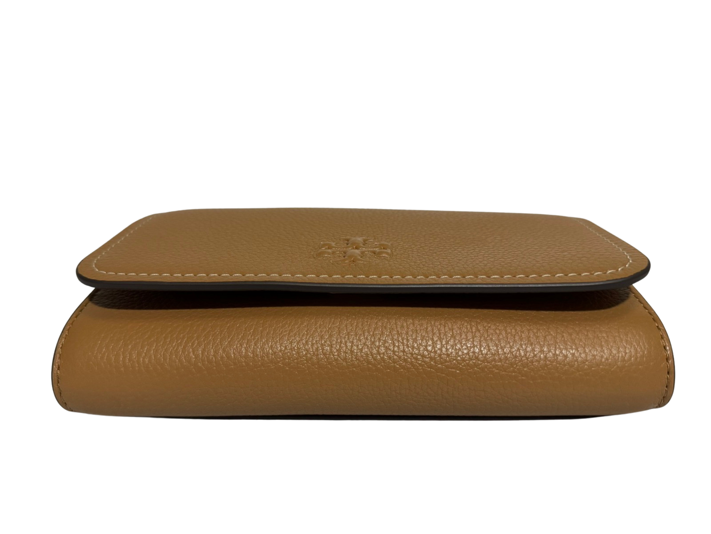 Tory Burch Thea Pebbled Leather Crossbody Bag with Flat Wallet (Tiramisu)