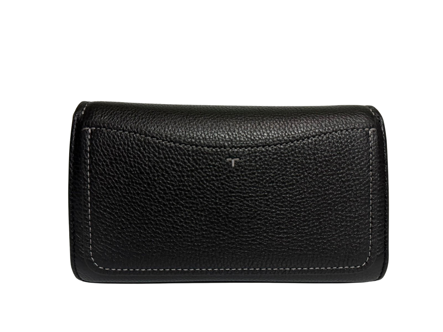 Tory Burch Thea Pebbled Leather Crossbody Bag with Flat Wallet (Black)