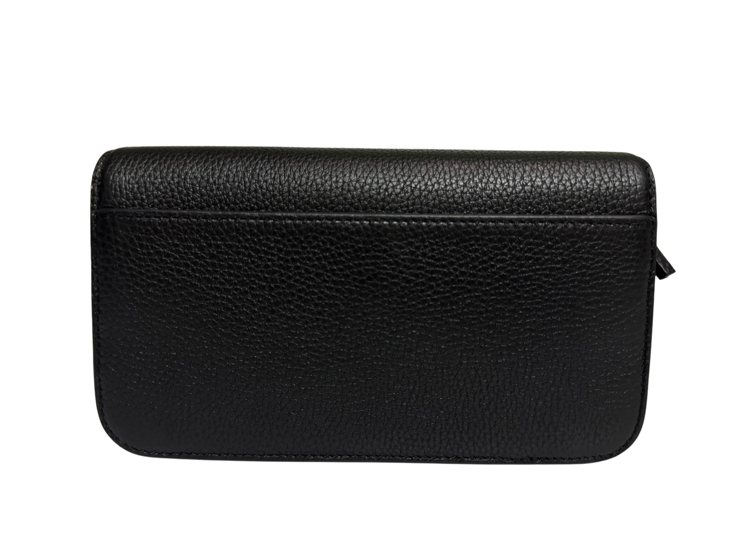 Tory Burch Britten Chain Wallet with Wristlet Leather Crossbody (Black)