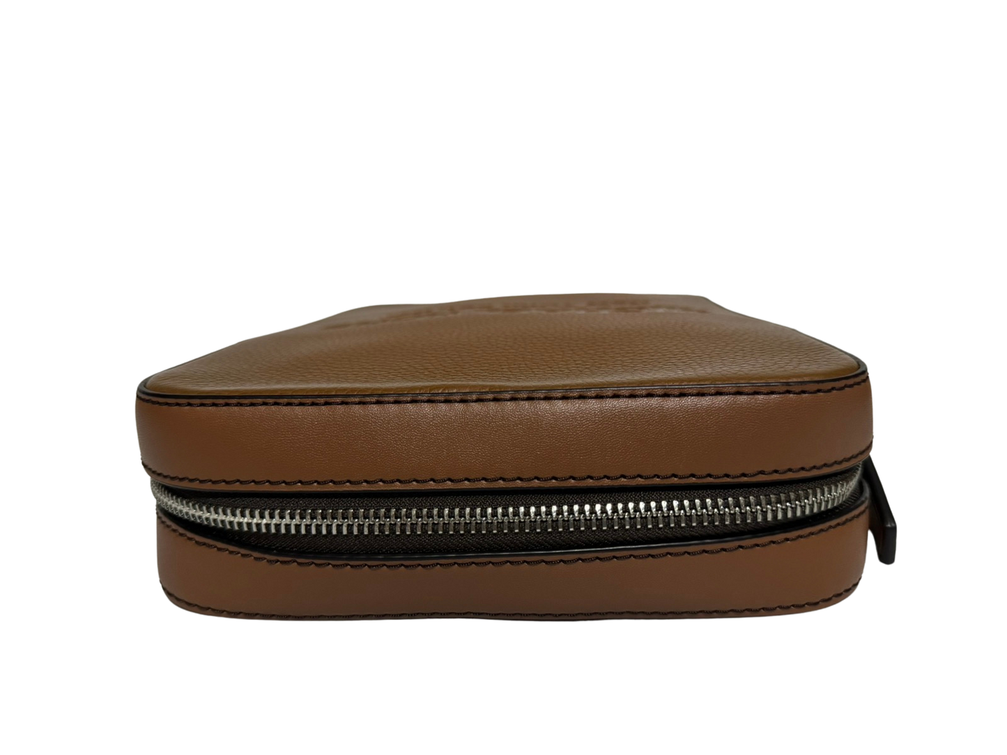 Michael Kors Cooper Logo Embossed Pebbled Leather Flight Bag (Brown)