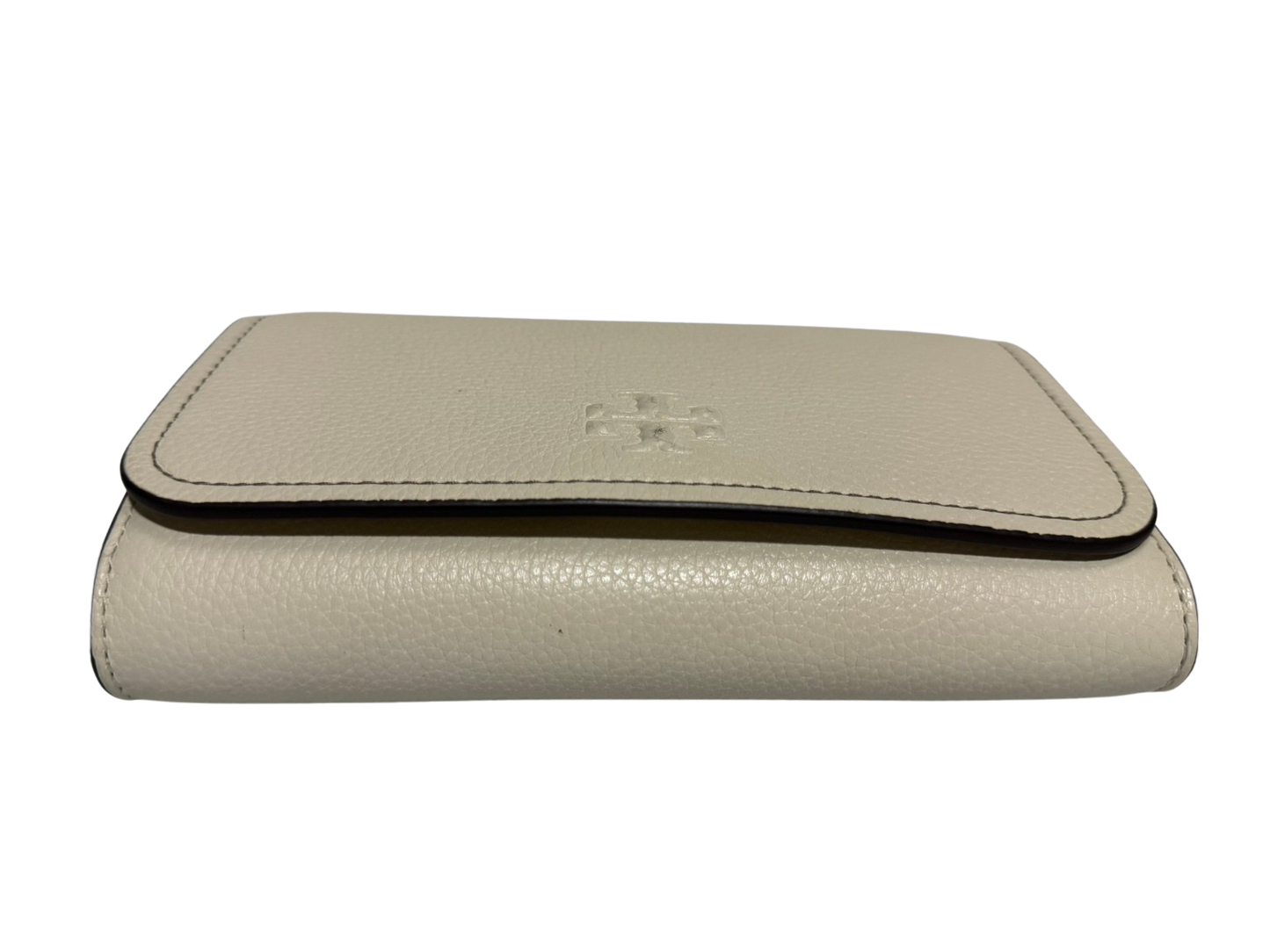 Tory Burch Thea Pebbled Leather Crossbody Bag with Flat Wallet (New Ivory)