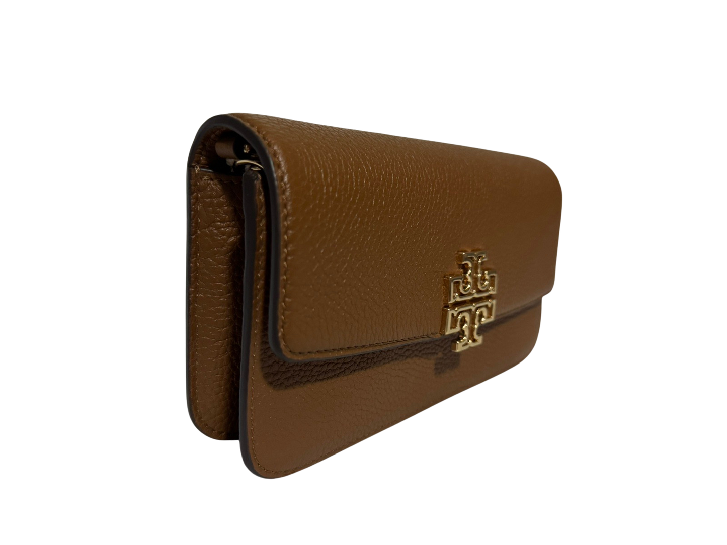 Tory Burch Britten Chain Wallet With Wristlet Leather Crossbody (Moose)