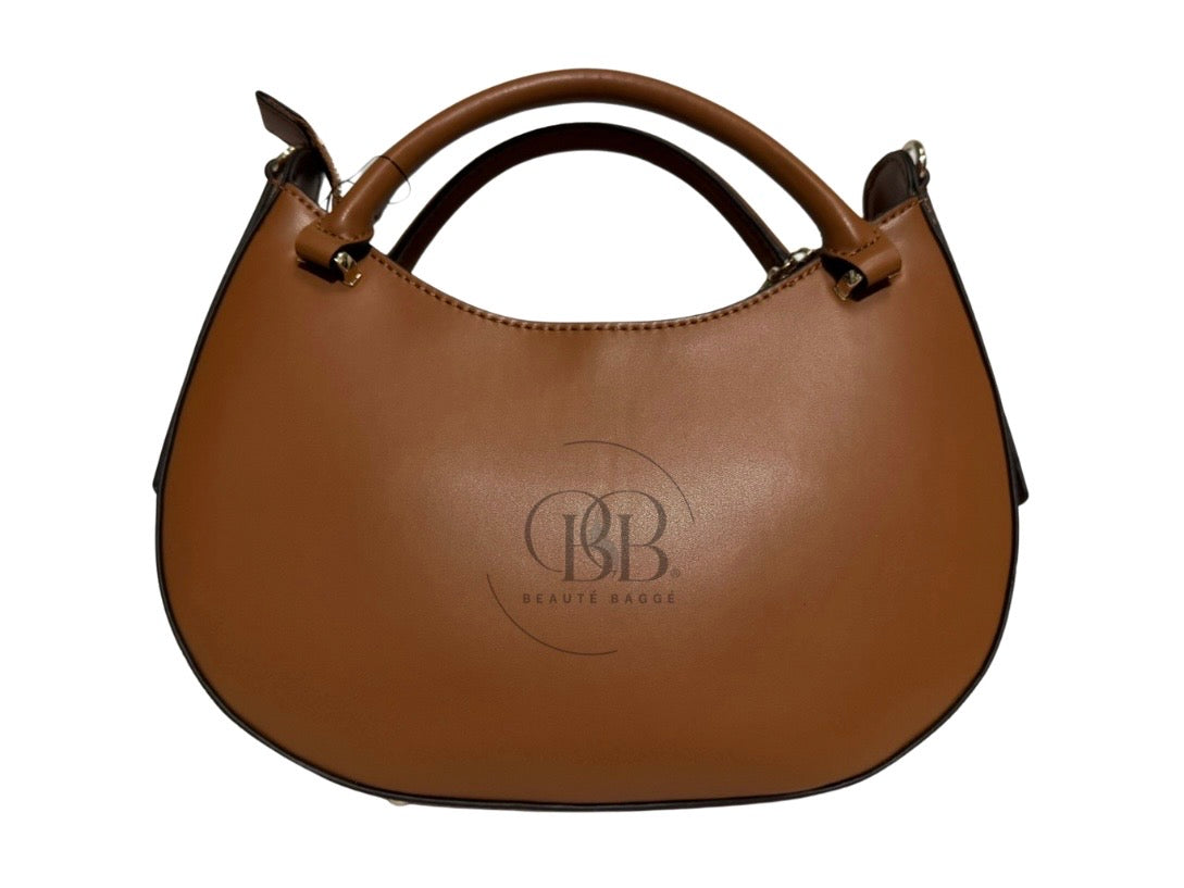 GUESS TATUM SATCHEL BAG (CARAMEL)