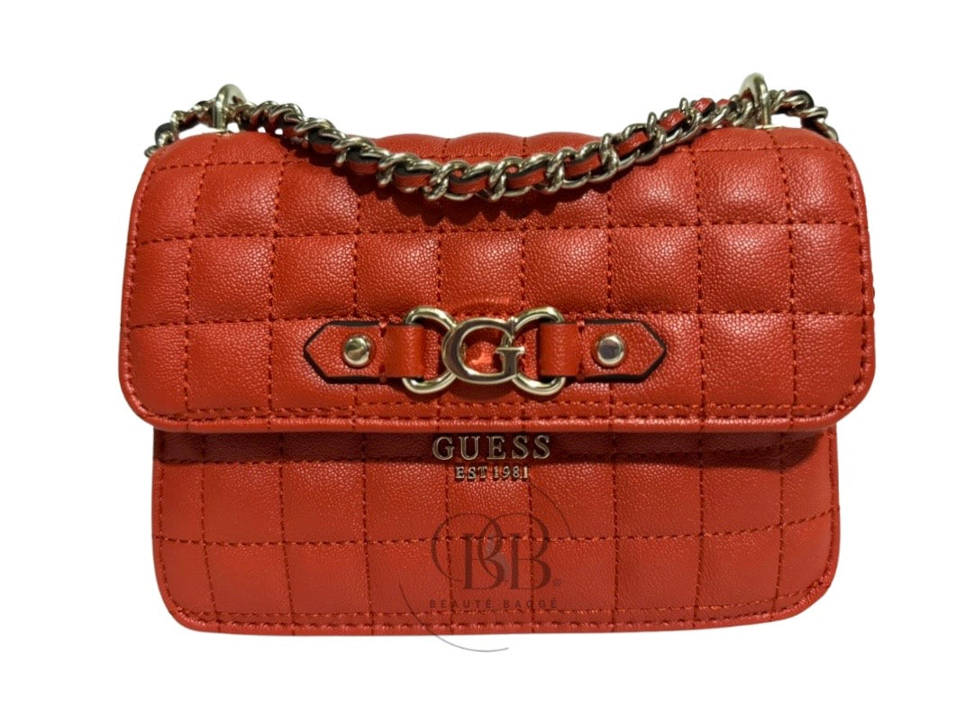 GUESS NADIRA MINI CONVERTIBLE CROSSBODY FLAP (CHILI/ORANGE)