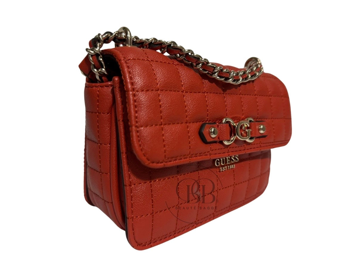 GUESS NADIRA MINI CONVERTIBLE CROSSBODY FLAP (CHILI/ORANGE)