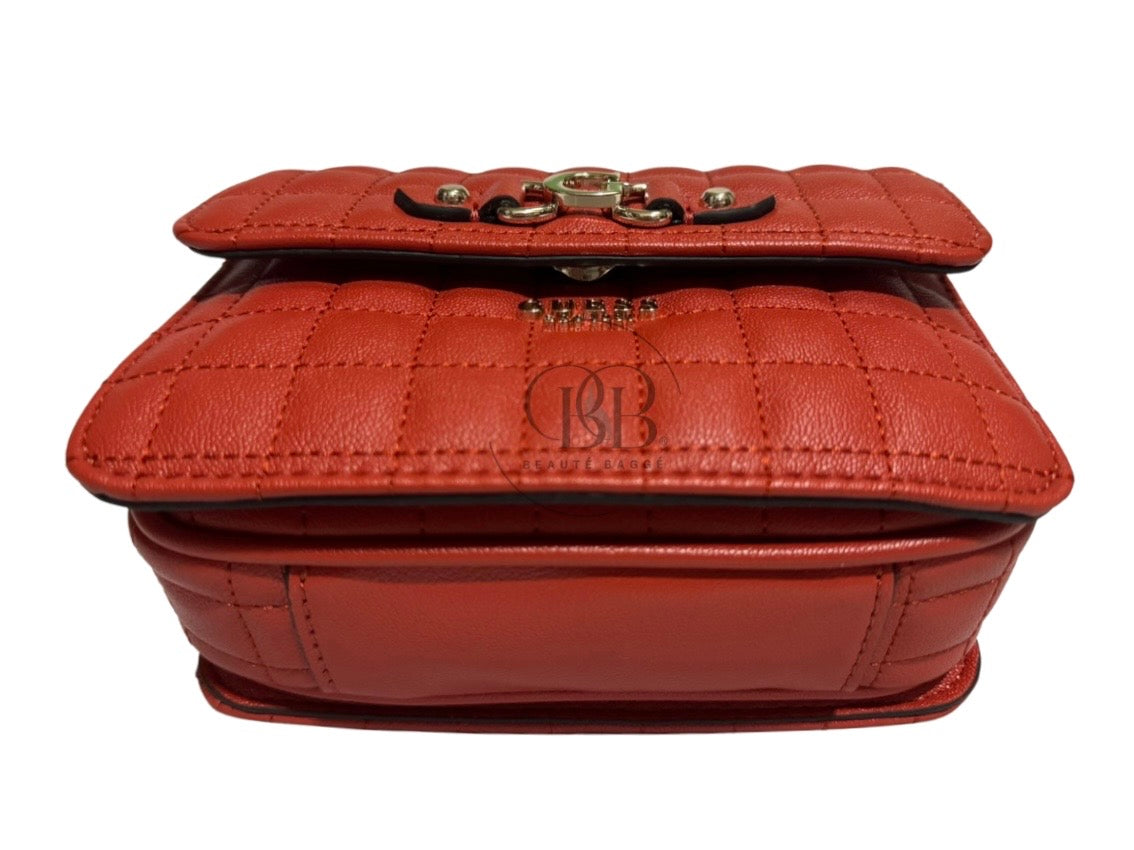 GUESS NADIRA MINI CONVERTIBLE CROSSBODY FLAP (CHILI/ORANGE)