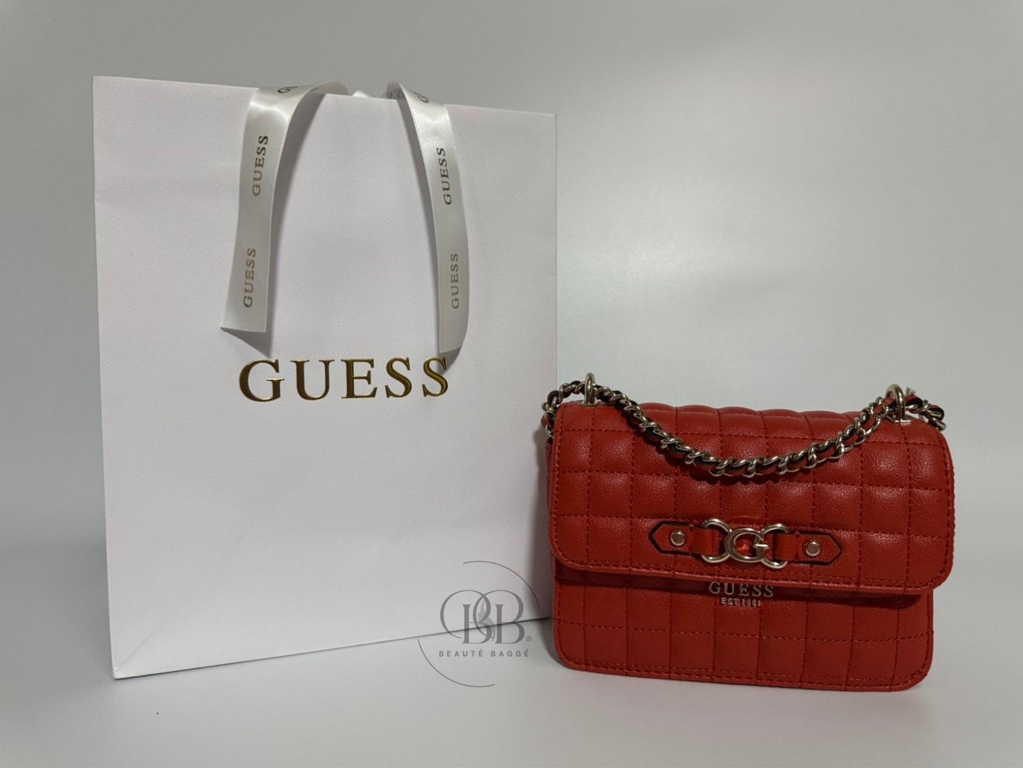 GUESS NADIRA MINI CONVERTIBLE CROSSBODY FLAP (CHILI/ORANGE)