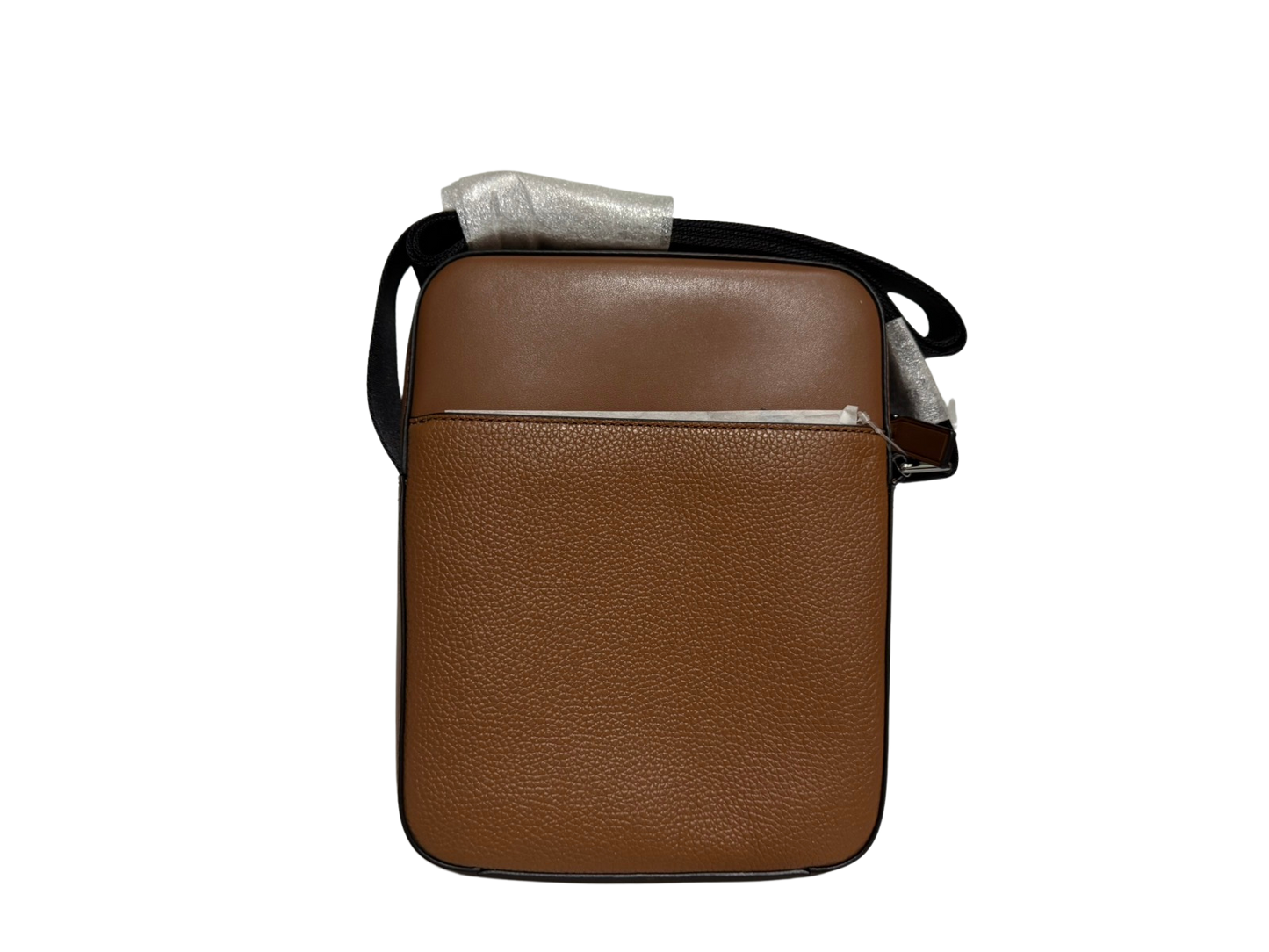 Michael Kors Cooper Logo Embossed Pebbled Leather Messenger Bag (Brown)