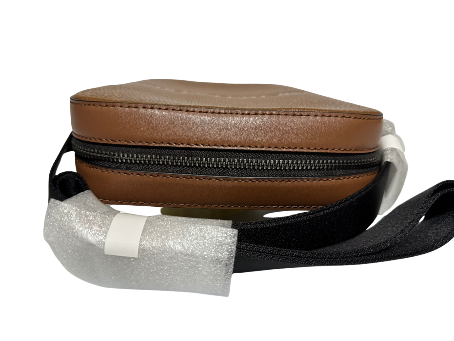 Michael Kors Cooper Logo Embossed Pebbled Leather Messenger Bag (Brown)