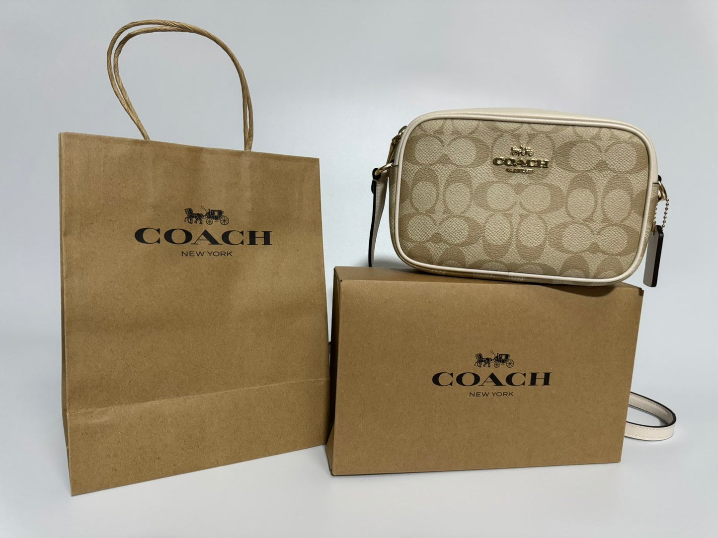 Coach Mini Jamie Camera Bag In Signature Canvas (Light Khaki Chalk)