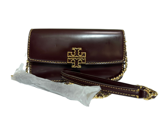 Tory Burch Britten Smooth Chain Wallet With Wristlet (Tempranillo)