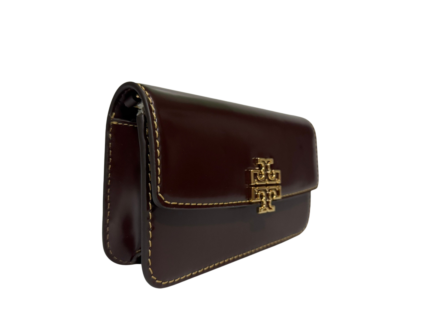 Tory Burch Britten Smooth Chain Wallet With Wristlet (Tempranillo)