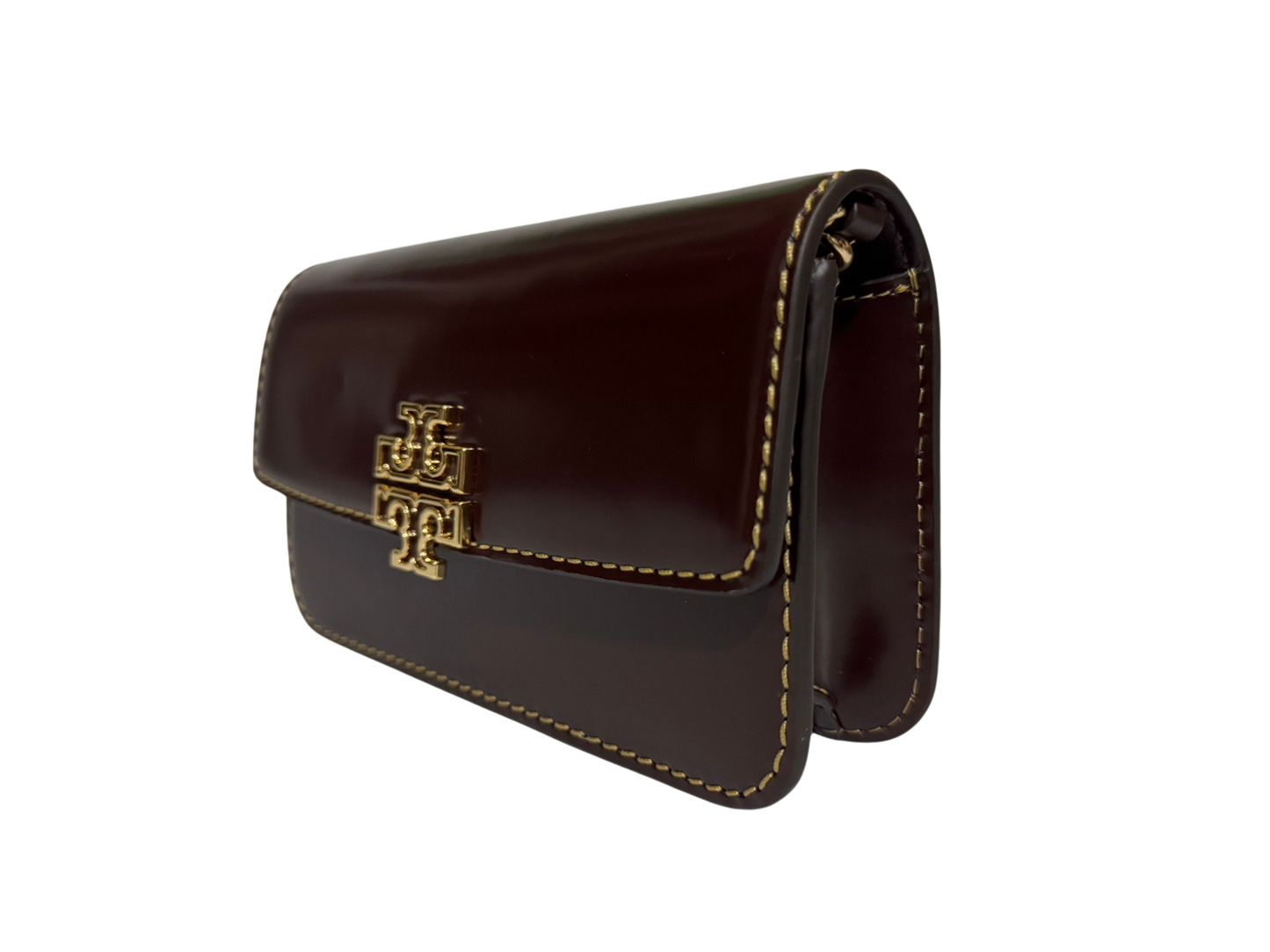 Tory Burch Britten Smooth Chain Wallet With Wristlet (Tempranillo)