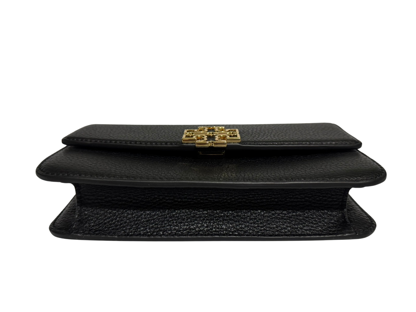 Tory Burch Britten Chain Wallet with Wristlet Leather Crossbody (Black)