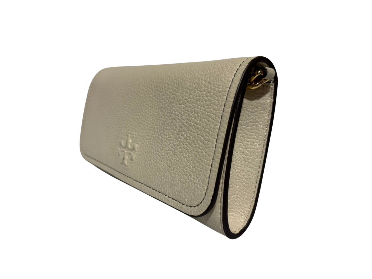 Tory Burch Thea Pebbled Leather Crossbody Bag with Flat Wallet (New Ivory)