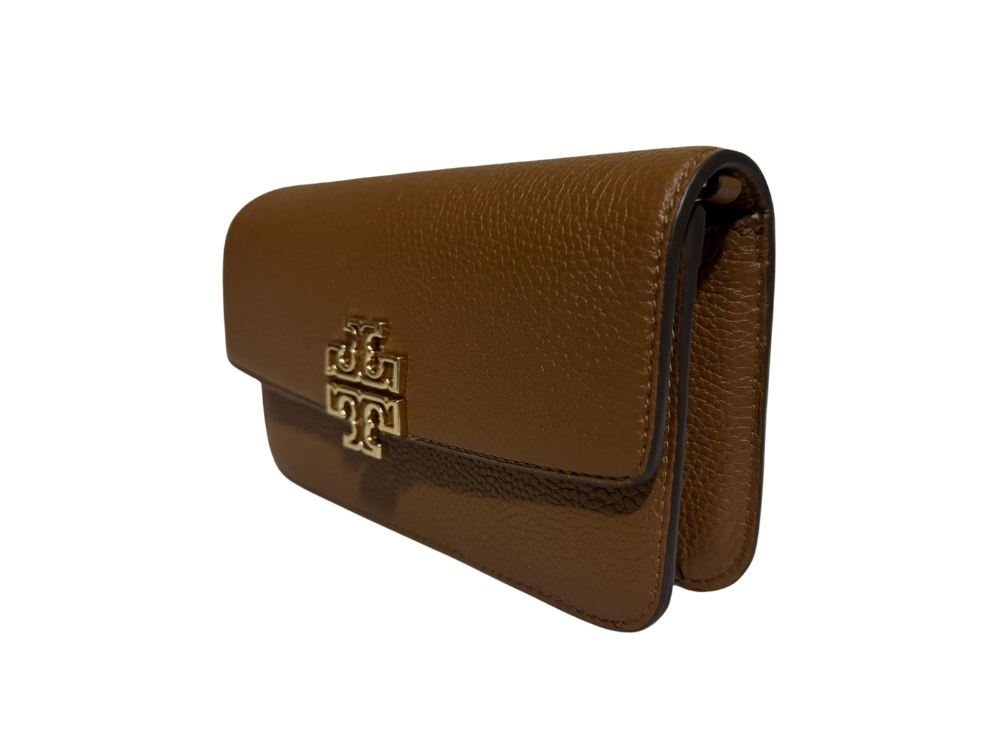 Tory Burch Britten Chain Wallet With Wristlet Leather Crossbody (Moose)