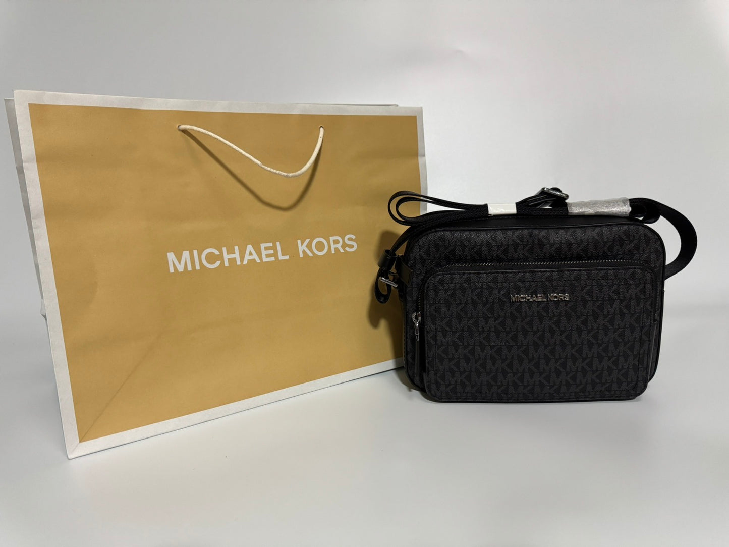 Michael Kors Cooper Signature Logo Utility Crossbody Bag (Black)