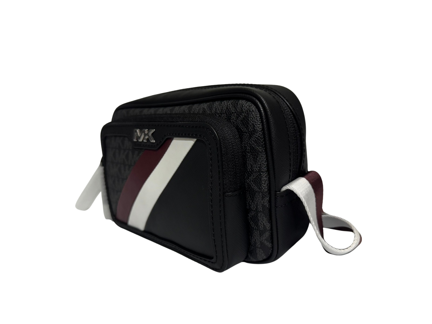 Michael Kors Rivington Striped Logo Camera Bag (Black)