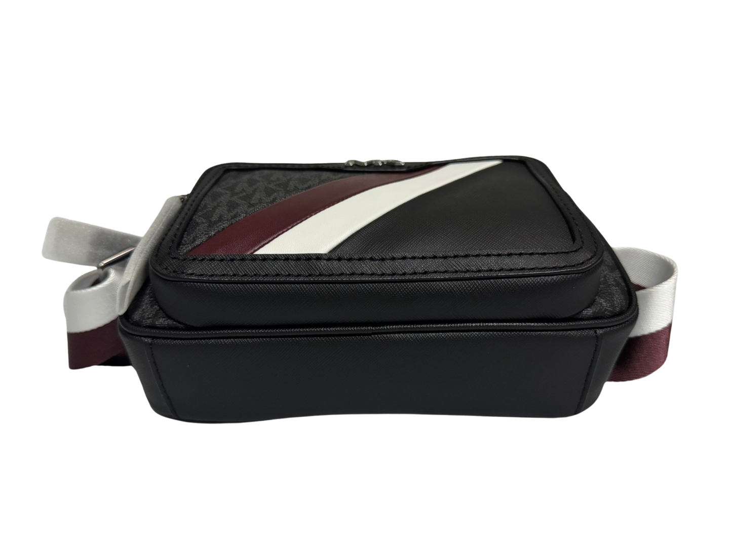 Michael Kors Rivington Striped Logo Camera Bag (Black)