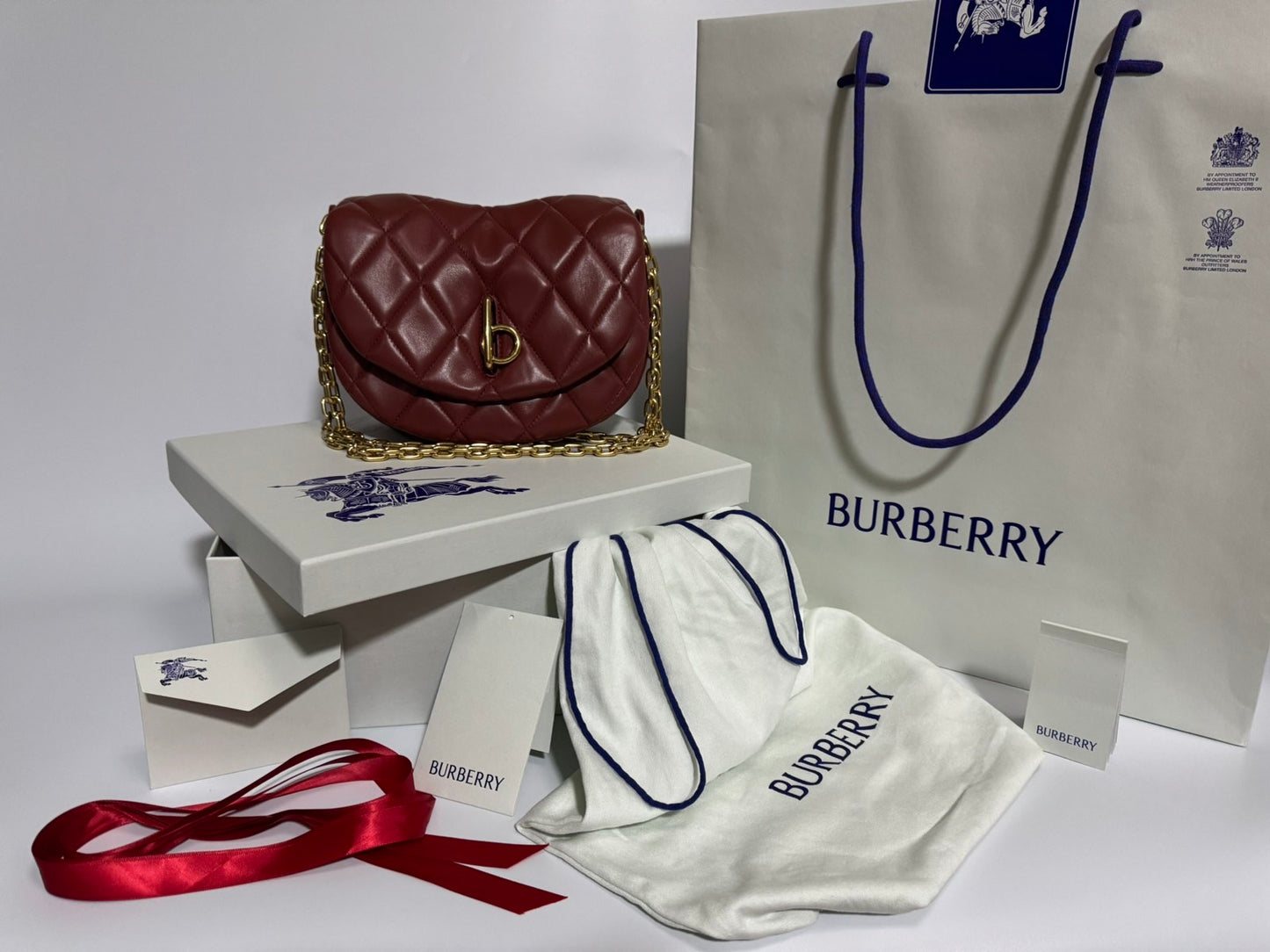 Burberry Authentic Medium Rocking Horse Quilted Smooth Leather