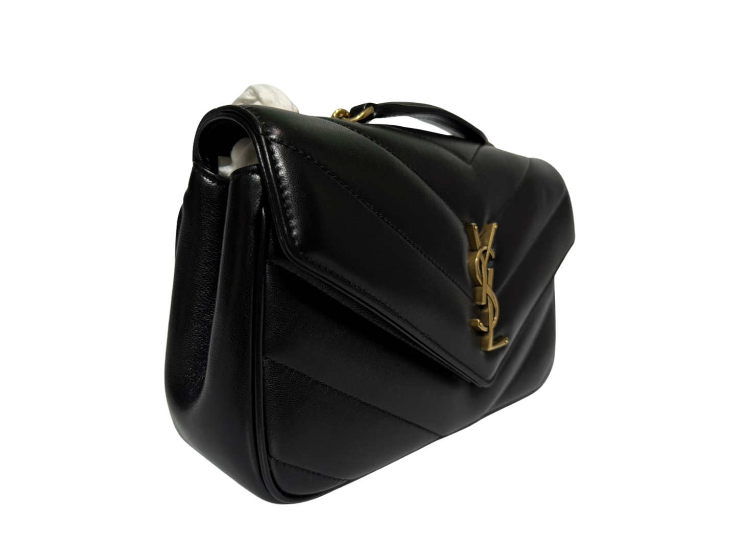 Yves Saint Laurent Loulou Small in Matelasse Lambskin (Noir)